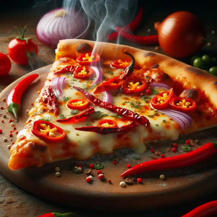 Pizza mit Chili, generiert mit KI
