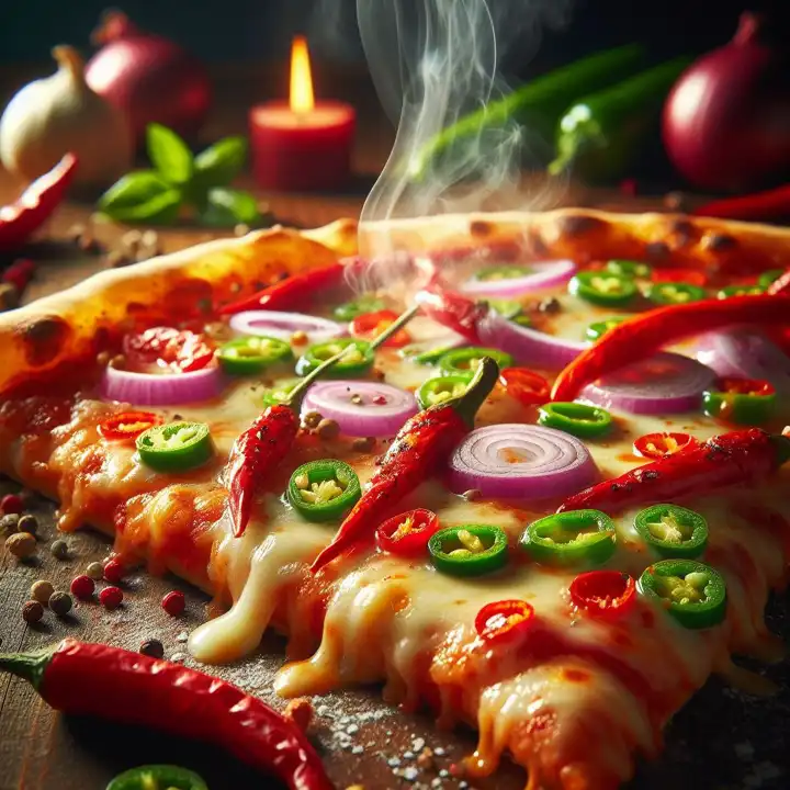 Pizza mit Chili, generiert mit KI
