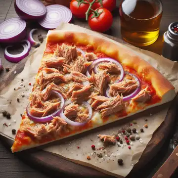 Tuna pizza, generated with AI