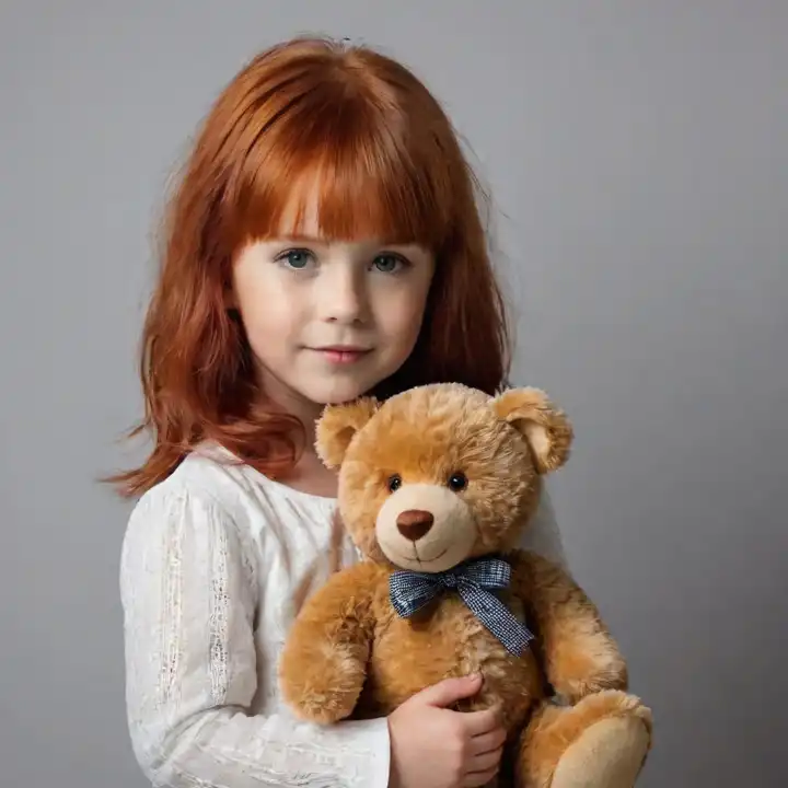 Child with teddy bear, generated with AI