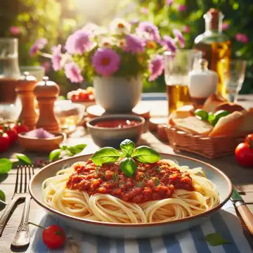 Spaghetti Bolognese, generated with AI