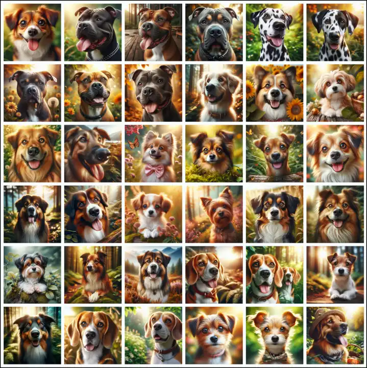 Dog portrait, generated with AI
