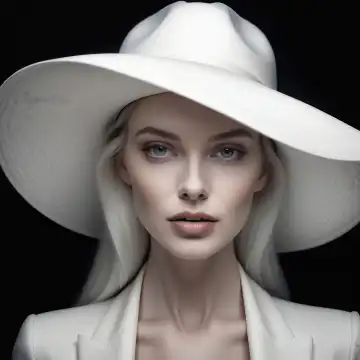 Woman with hat, generated with AI