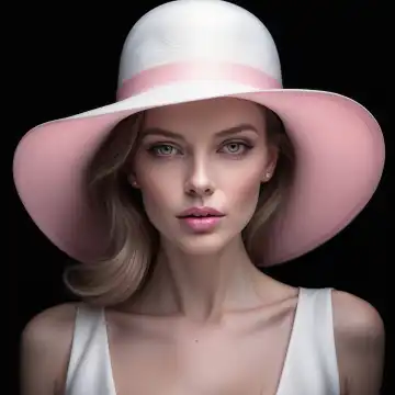 Woman with hat, generated with AI