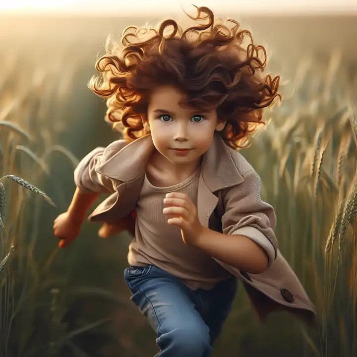 Running child, generated with AI