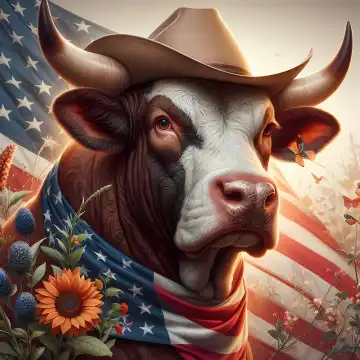 American bull, generated with AI