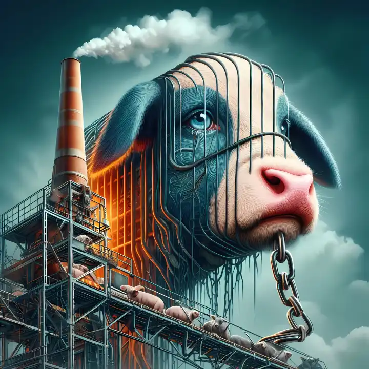 Factory farming, generated with AI