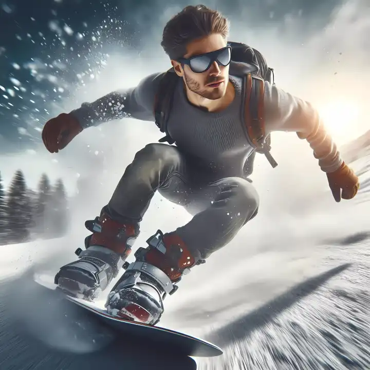 Snowboard fahren, generiert mit KI