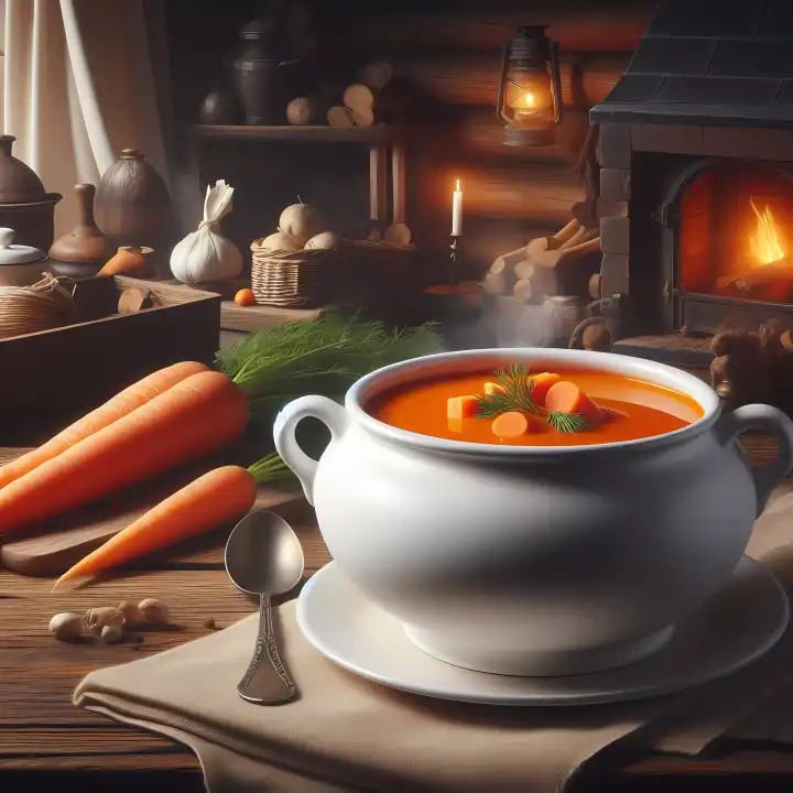 Carrot soup, generated with AI