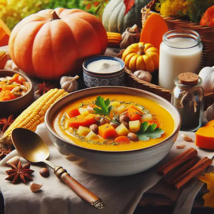 Pumpkin soup, generated with AI