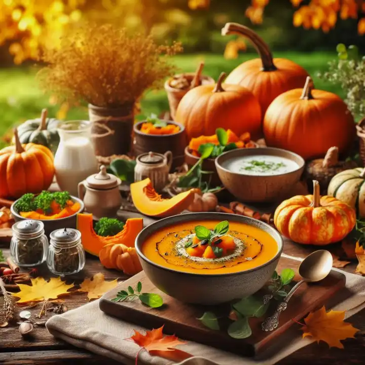 Pumpkin soup, generated with AI