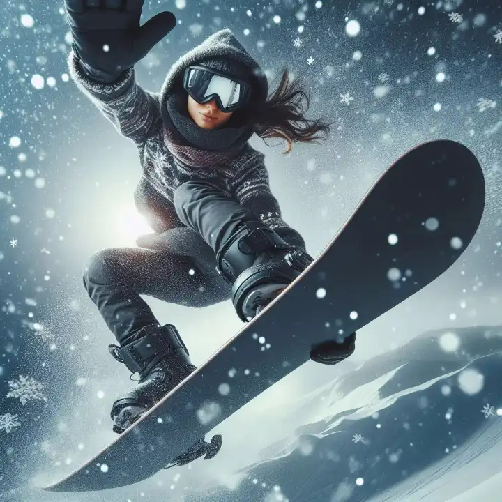 Snowboarding, generated with AI