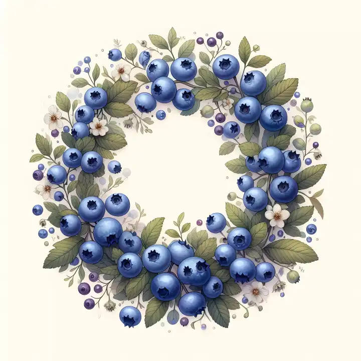 Background, Wallpaper: Blueberries, generated with AI