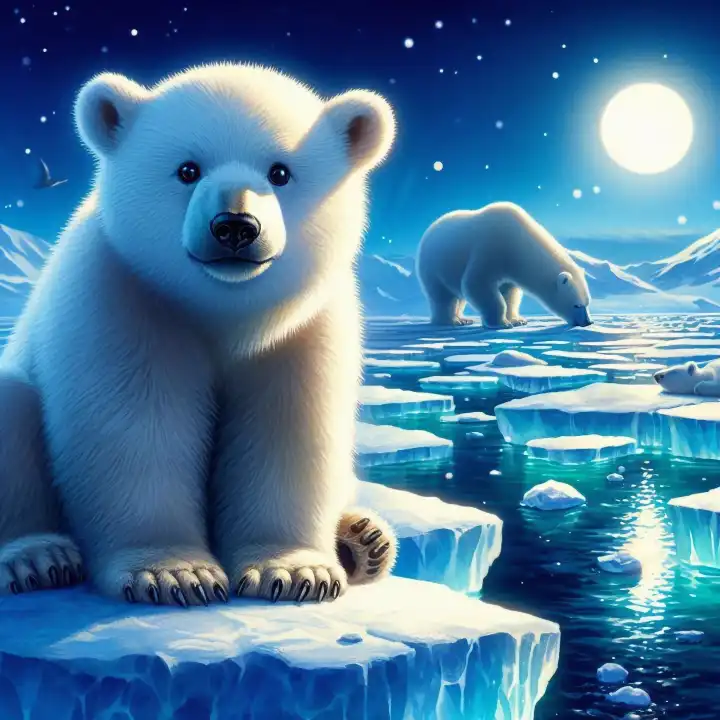 Hintergrund, Wallpaper: Eisbär, generiert mit KI
