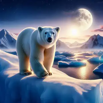 Background, Wallpaper: Polar bear, generated with AI