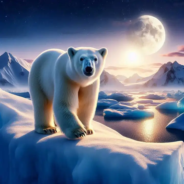 Hintergrund, Wallpaper: Eisbär, generiert mit KI