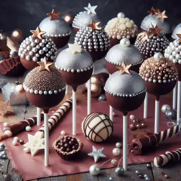 Background, Wallpaper: Cakepops in silver, generated with AI