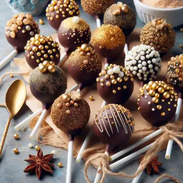 Background, Wallpaper: Cakepops in gold, generated with AI