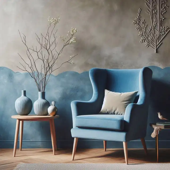 Background, Wallpaper: blue armchair, generated with AI