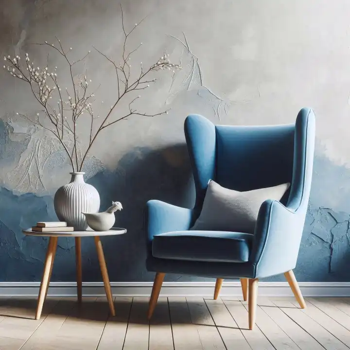 Background, Wallpaper: blue armchair, generated with AI
