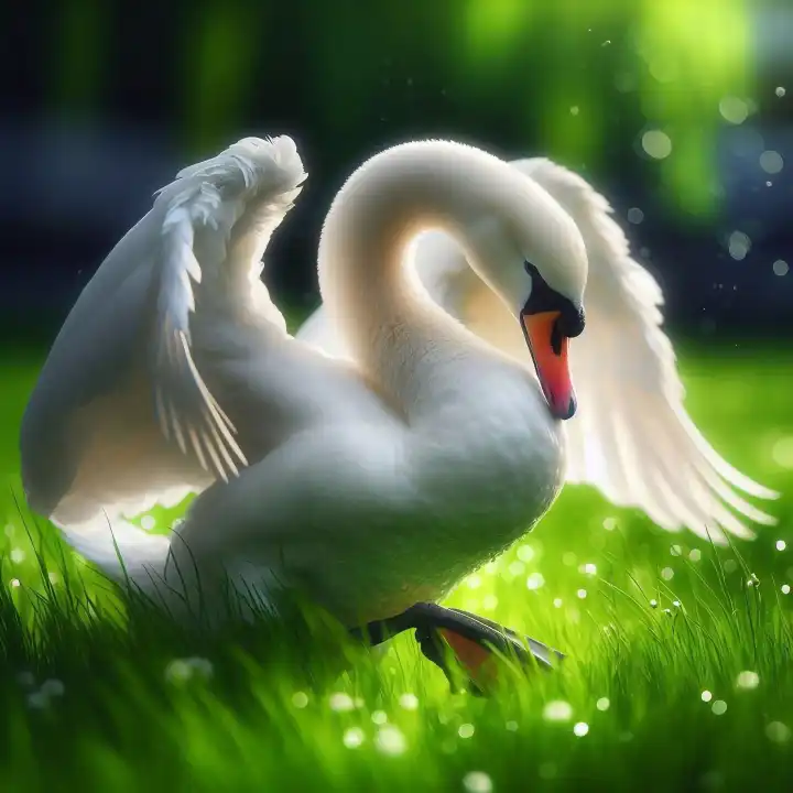 Pretty swan, generated with AI