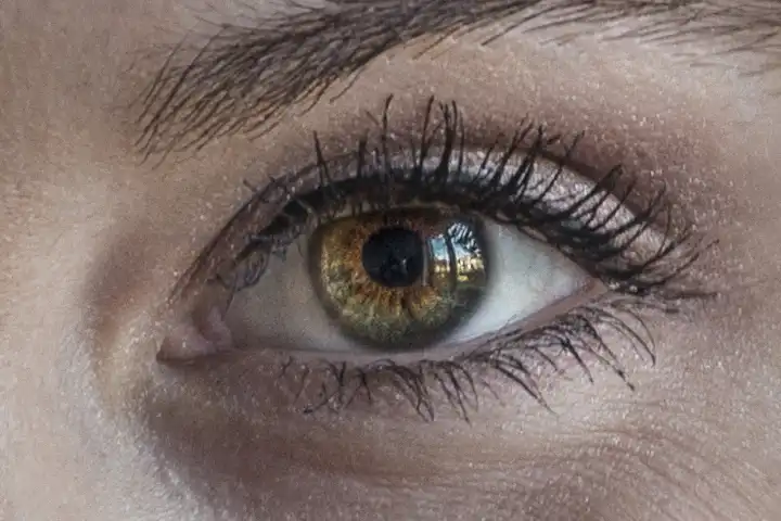 Closeup of the eye of a young woman