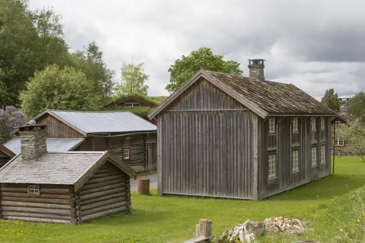 arm built in timber construction with agricultural outbuildings in central Norway