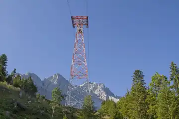 With the newly built cable car to the Zugspitze, the highest point in Germany