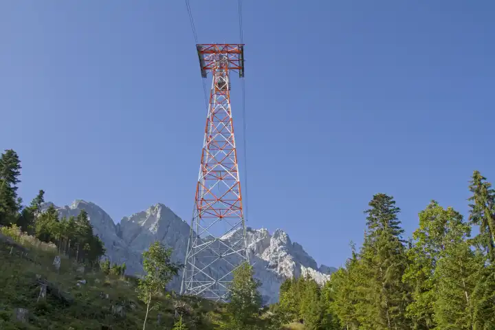 Mit der neuerbauten Kabinenbahn auf die Zugspitze, den höchsten Punkt Deutschlands