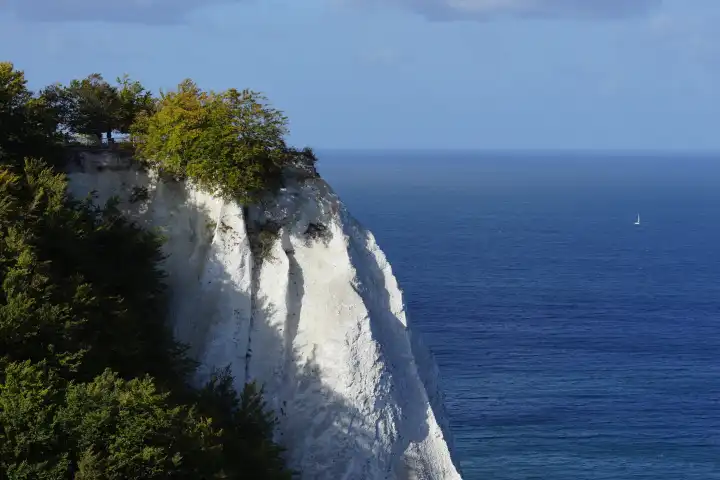 Chalk cliffs with a viewpoint over the Baltic Sea