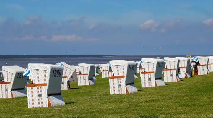 Beach chairs on the beach in Büsum