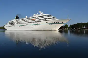 Cruise ship Amadea in the North-Baltic Sea Canal
