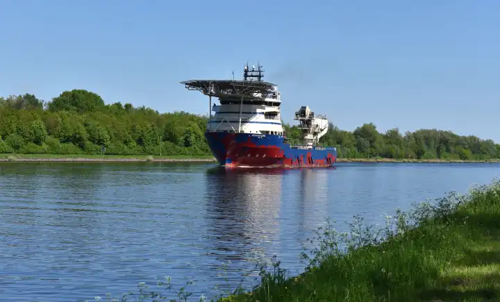 Supply ship in the Kiel Canal