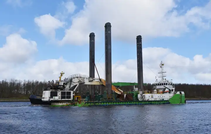 Dredger Peter The Great in the Kiel Canal