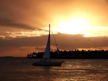 sailing at sunset