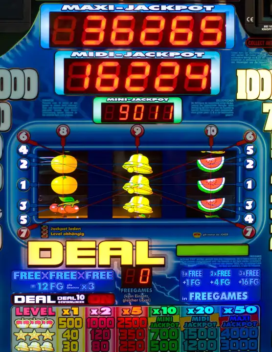 Ausschnitt eines Geldspielautomaten-Displays