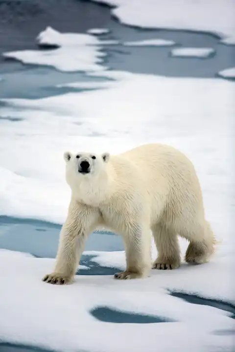 Eisbär auf Meereis, ursus maritimus