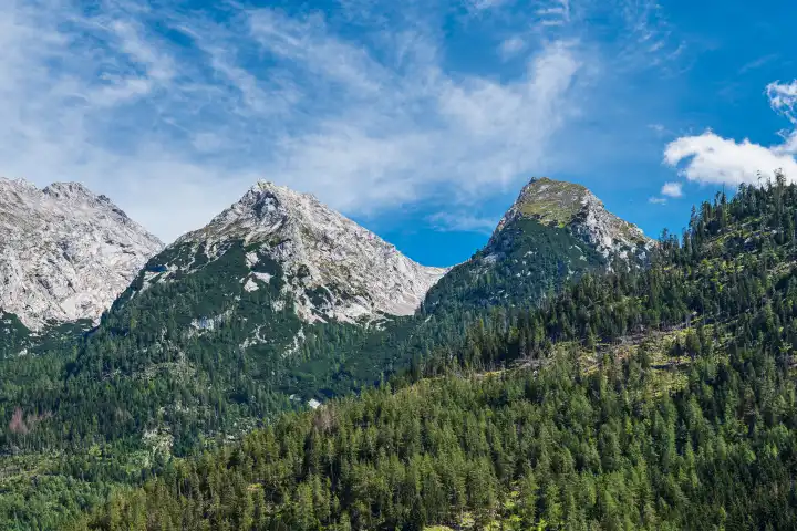 Landscape in Klausbach valley in Berchtesgadener Land in Bavaria.