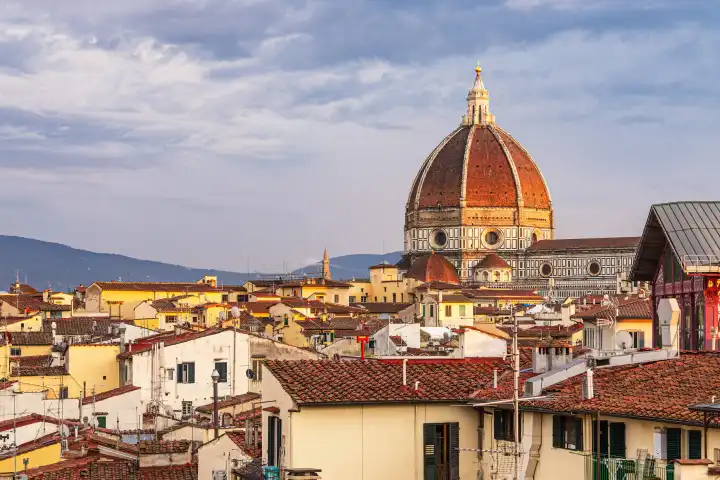 View of the Cathedral of Santa Maria del Fiore in Florence, Italy.