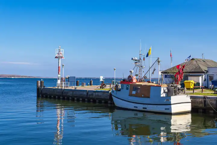 Fishing boat in the harbor of Vitte on the island of Hiddensee.