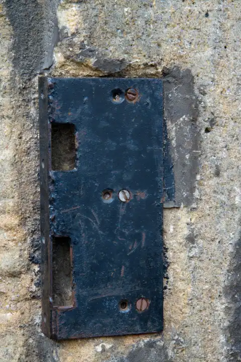 old lock in a wall