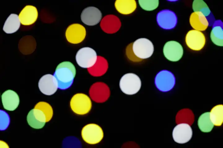 Colorful Christmas lights at night