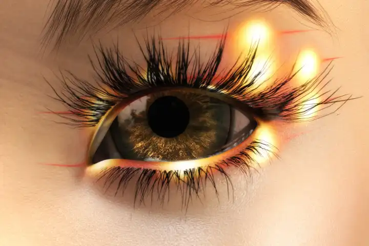 Künstlerische 3D-Illustration eines weiblichen Auges