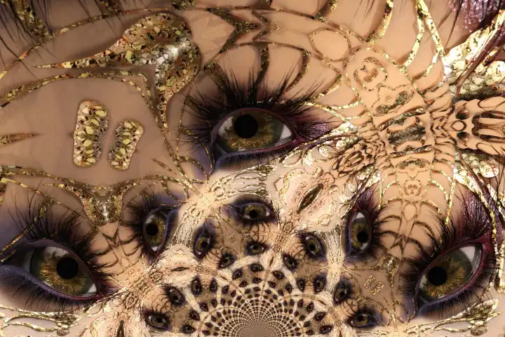 Künstlerische 3D-Illustration eines weiblichen Auges