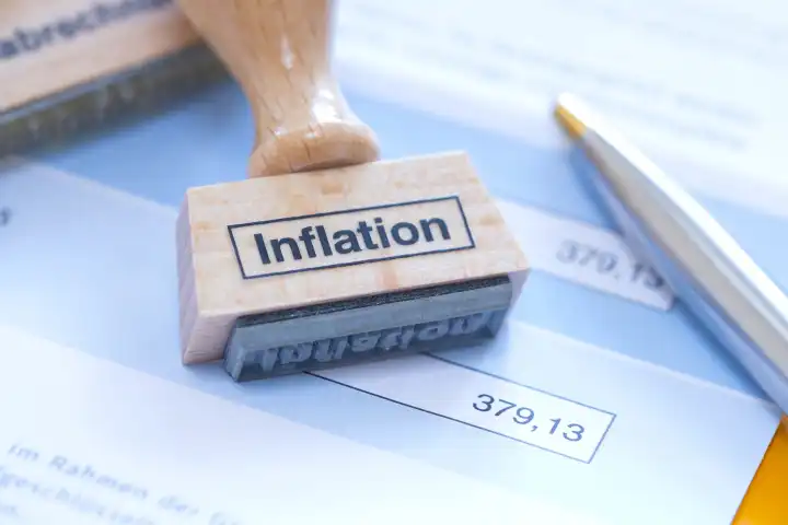Stempel mit Schriftzug Inflation