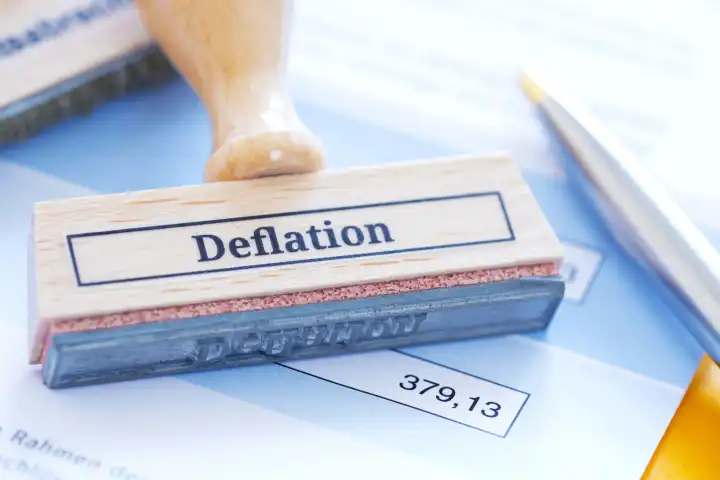 Stempel mit Aufschrift Deflation
