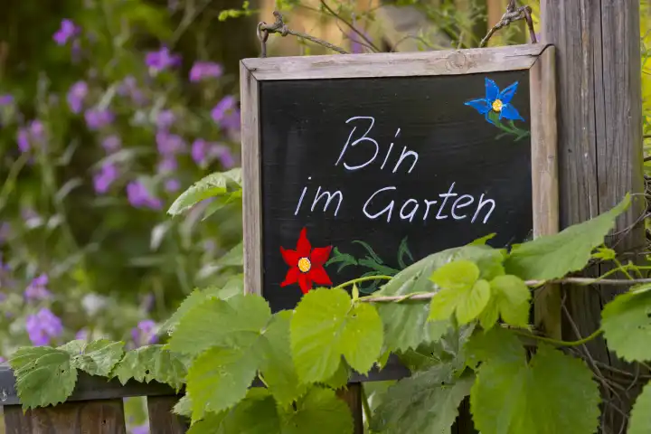 Sign Am in garden