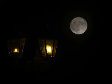 Moon and lantern