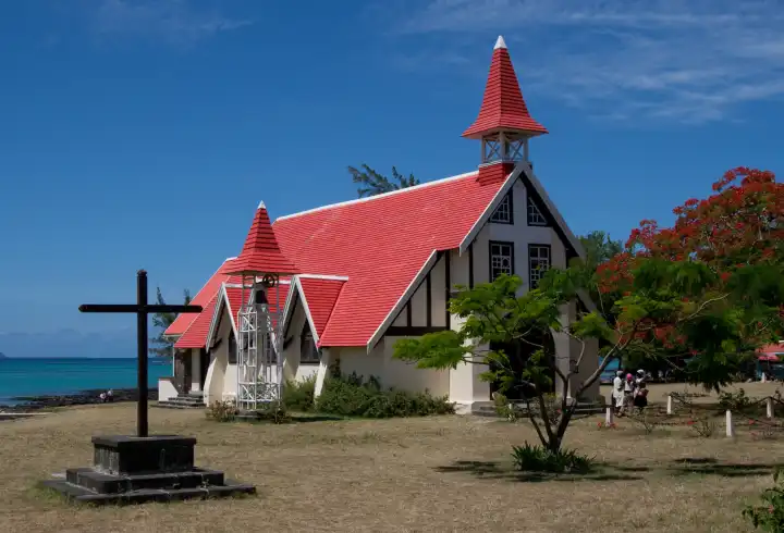 Church on the Cap Malheureux on the island of Mauritius