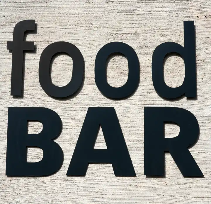 Food BAR lettering